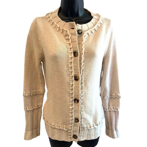 Les Copains womens cardigan beige wool mohair exceptional cond - Picture 1 of 7